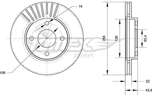 TOMEX brakes TX 70-13 - Гальмівний диск autocars.com.ua