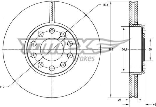 TOMEX brakes TX 70-14 - Гальмівний диск autocars.com.ua