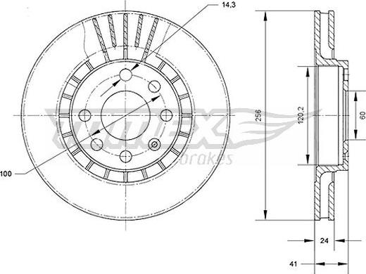 TOMEX brakes TX 70-15 - Гальмівний диск autocars.com.ua