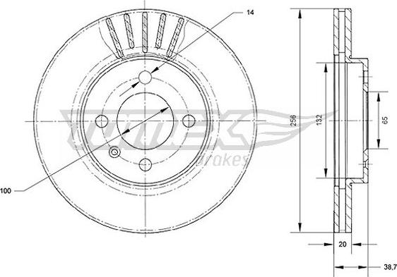 TOMEX brakes TX 70-18 - Гальмівний диск autocars.com.ua