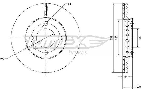 TOMEX brakes TX 70-20 - Гальмівний диск autocars.com.ua