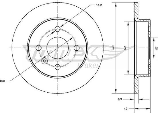 TOMEX brakes TX 70-23 - Гальмівний диск autocars.com.ua