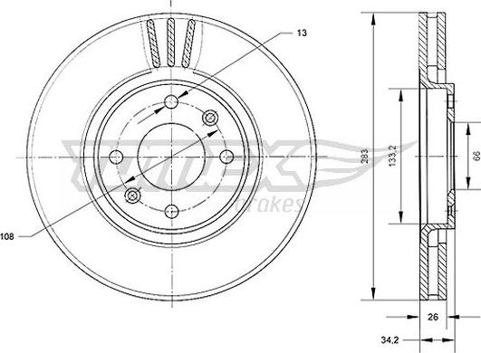 TOMEX brakes TX 70-24 - Гальмівний диск autocars.com.ua