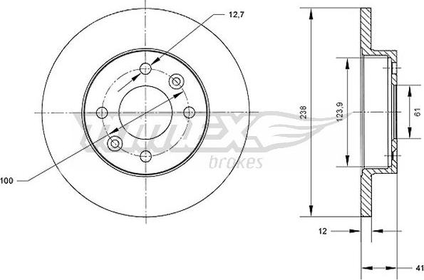 TOMEX brakes TX 70-36 - Гальмівний диск autocars.com.ua