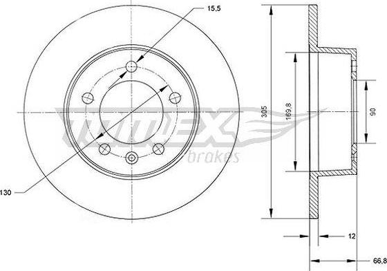 TOMEX brakes TX 70-37 - Гальмівний диск autocars.com.ua