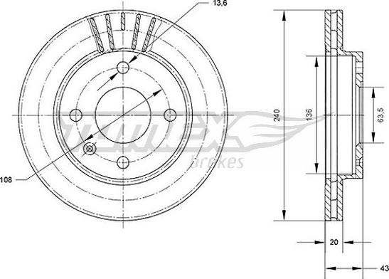 TOMEX brakes TX 70-40 - Гальмівний диск autocars.com.ua