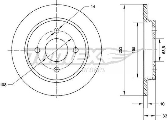 TOMEX brakes TX 70-47 - Гальмівний диск autocars.com.ua