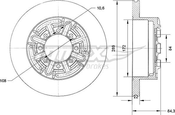 TOMEX brakes TX 70-48 - Гальмівний диск autocars.com.ua