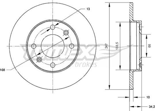 TOMEX brakes TX 70-50 - Гальмівний диск autocars.com.ua