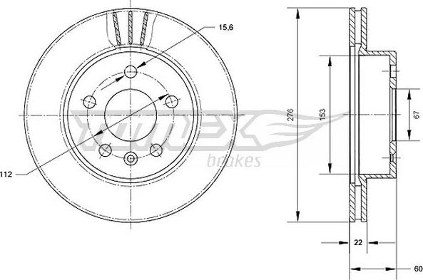 TOMEX brakes TX 70-52 - Гальмівний диск autocars.com.ua