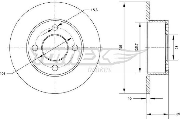 TOMEX brakes TX 70-57 - Гальмівний диск autocars.com.ua