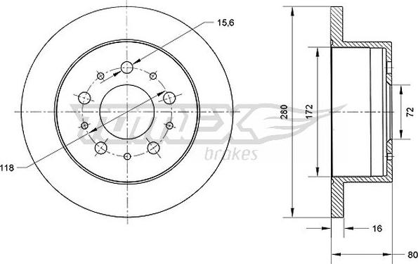 TOMEX brakes TX 70-61 - Гальмівний диск autocars.com.ua