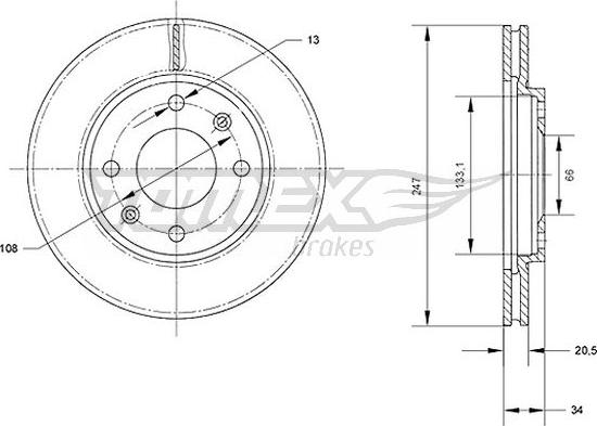 TOMEX brakes TX 70-64 - Тормозной диск autodnr.net