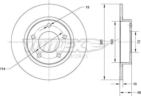 TOMEX brakes TX 70-67 - Гальмівний диск autocars.com.ua