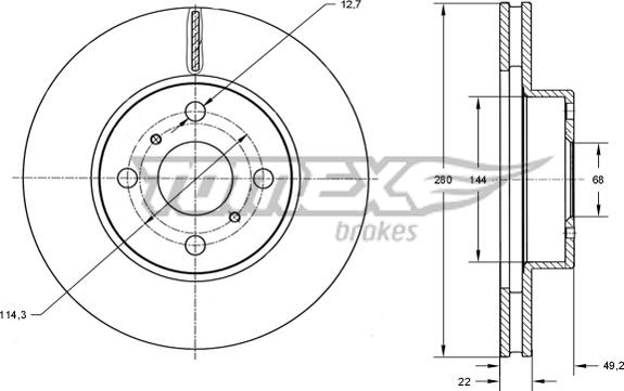 TOMEX brakes TX 70-72 - Гальмівний диск autocars.com.ua