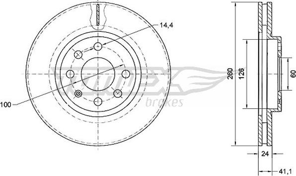 TOMEX brakes TX 70-73 - Гальмівний диск autocars.com.ua