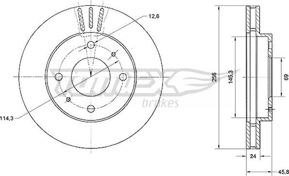 TOMEX brakes TX 70-74 - Гальмівний диск autocars.com.ua