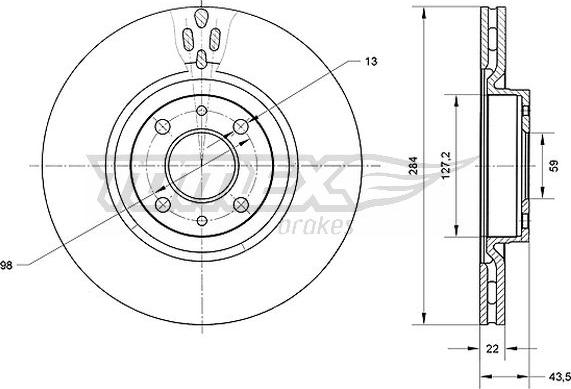 TOMEX brakes TX 70-83 - Гальмівний диск autocars.com.ua