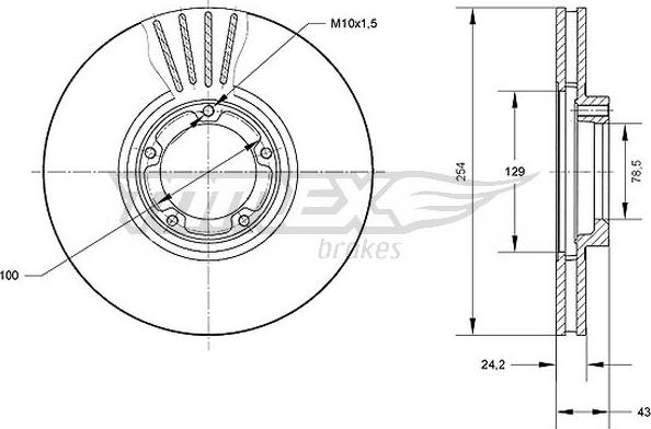 TOMEX brakes TX 70-87 - Гальмівний диск autocars.com.ua