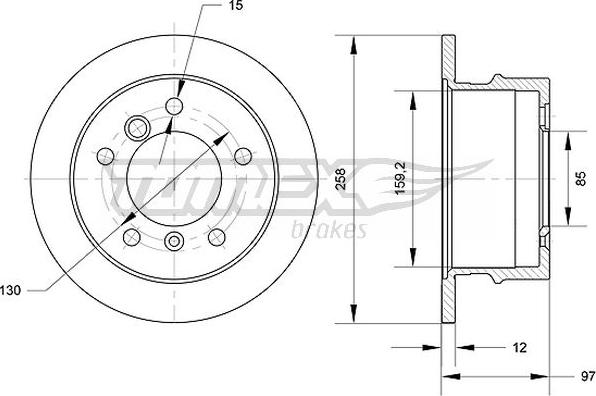 TOMEX brakes TX 70-90 - Гальмівний диск autocars.com.ua