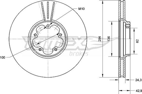 TOMEX brakes TX 70-96 - Гальмівний диск autocars.com.ua