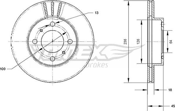 TOMEX brakes TX 70-98 - Гальмівний диск autocars.com.ua