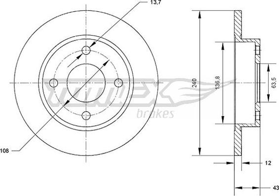 TOMEX brakes TX 70-99 - Гальмівний диск autocars.com.ua