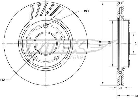 TOMEX brakes TX 71-13 - Гальмівний диск autocars.com.ua