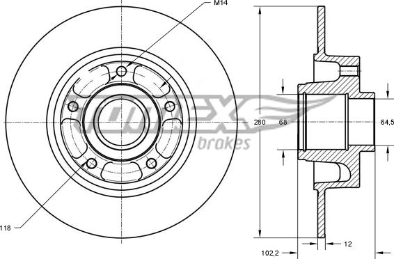 TOMEX brakes TX 71-141 - Гальмівний диск autocars.com.ua