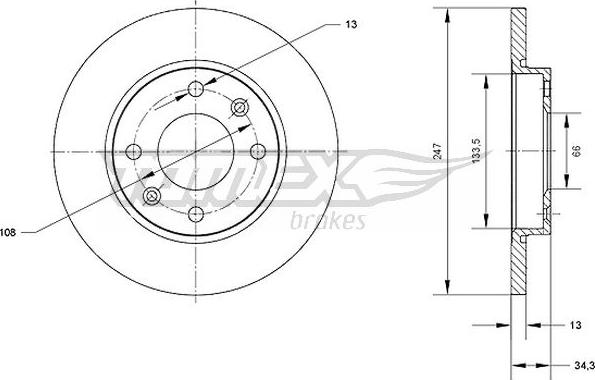 TOMEX brakes TX 71-15 - Гальмівний диск autocars.com.ua