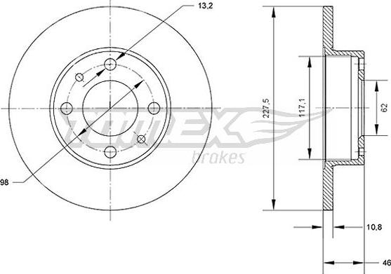 TOMEX brakes TX 71-16 - Гальмівний диск autocars.com.ua