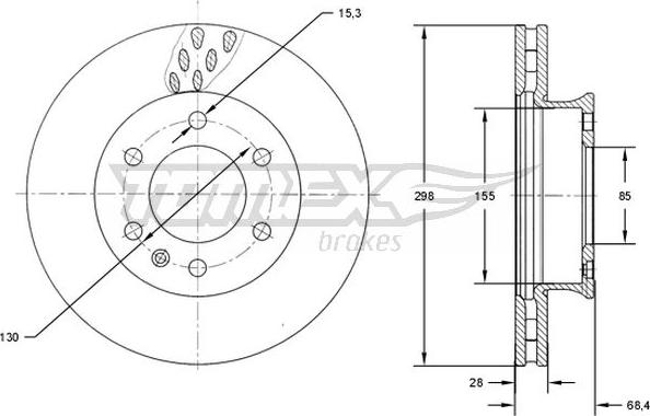 TOMEX brakes TX 71-19 - Гальмівний диск autocars.com.ua