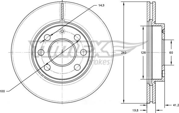 TOMEX brakes TX 71-21 - Гальмівний диск autocars.com.ua