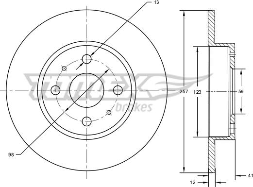 TOMEX brakes TX 71-22 - Гальмівний диск autocars.com.ua