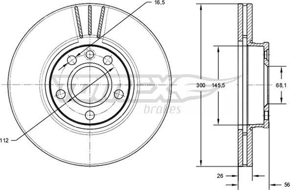 TOMEX brakes TX 71-33 - Гальмівний диск autocars.com.ua