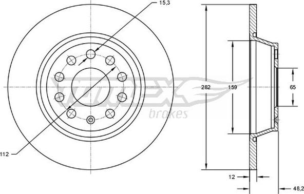 TOMEX brakes TX 71-37 - Гальмівний диск autocars.com.ua