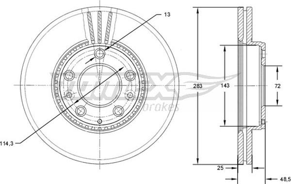 TOMEX brakes TX 71-41 - Гальмівний диск autocars.com.ua