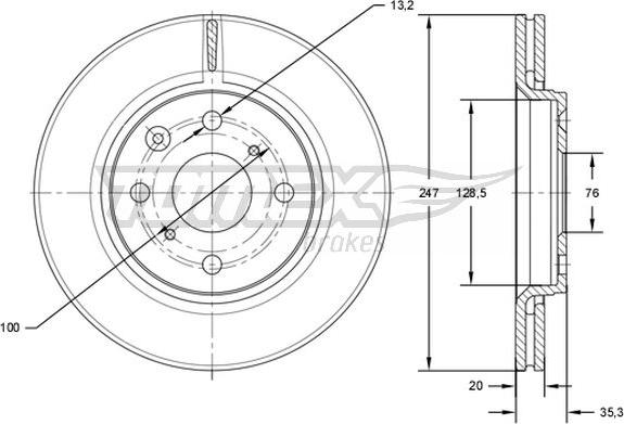 TOMEX brakes TX 71-55 - Гальмівний диск autocars.com.ua