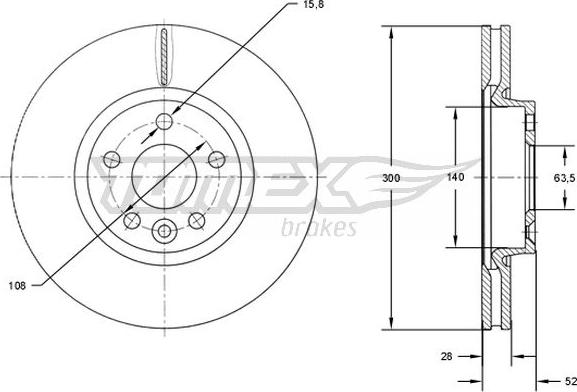 TOMEX brakes TX 71-56 - Гальмівний диск autocars.com.ua