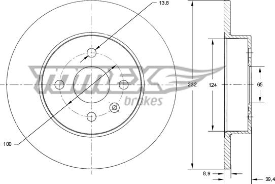 TOMEX brakes TX 71-63 - Гальмівний диск autocars.com.ua