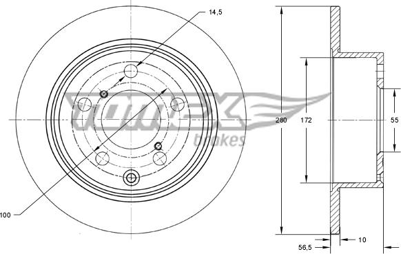 TOMEX brakes TX 71-67 - Гальмівний диск autocars.com.ua