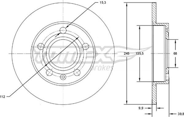 TOMEX brakes TX 71-71 - Гальмівний диск autocars.com.ua