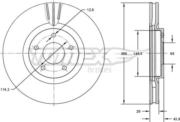 TOMEX brakes TX 71-84 - Гальмівний диск autocars.com.ua