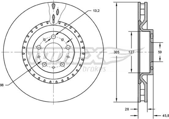 TOMEX brakes TX 71-86 - Гальмівний диск autocars.com.ua