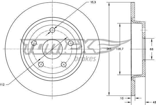 TOMEX brakes TX 71-93 - Гальмівний диск autocars.com.ua