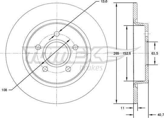 TOMEX brakes TX 71-94 - Гальмівний диск autocars.com.ua