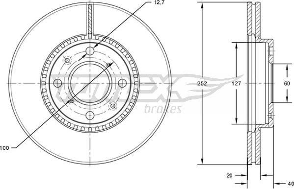 TOMEX brakes TX 72-14 - Гальмівний диск autocars.com.ua