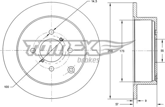 TOMEX brakes TX 72-19 - Гальмівний диск autocars.com.ua