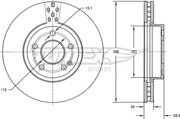 TOMEX brakes TX 72-31 - Гальмівний диск autocars.com.ua