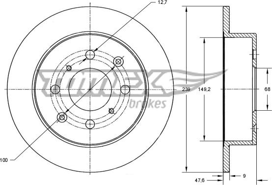 TOMEX brakes TX 72-32 - Гальмівний диск autocars.com.ua